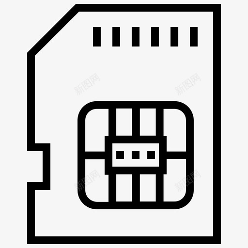 sim卡手机sim手机图标svg_新图网 https://ixintu.com sim卡 互联网 充电器 手机 手机sim 用户 电子产品和设备线路图标 联系人 集成芯片