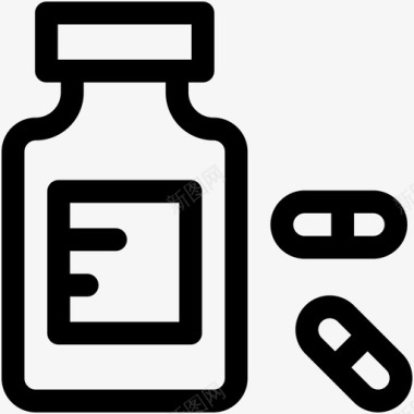 药瓶药丸美容和水疗可爱的图标图标
