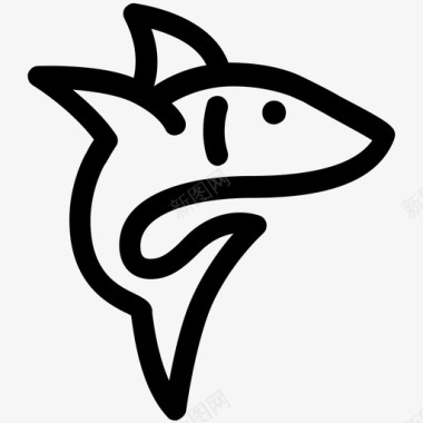 鲨鱼咬人鳍图标图标