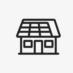 太阳屋太阳能屋太阳能电力图标高清图片