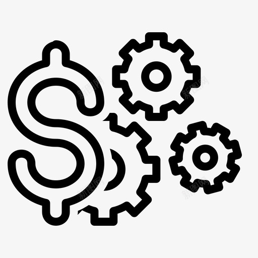 货币cog美元图标svg_新图网 https://ixintu.com cog 业务线 管理 美元 设置 财务 货币