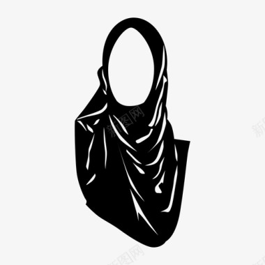 头巾美女穆斯林图标图标