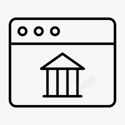 银行窗口浏览器银行浏览器窗口互联网图标高清图片