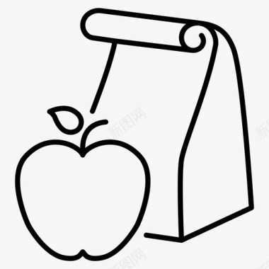 午餐苹果休息图标图标