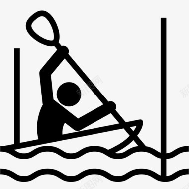 皮划艇回转运动员奥林匹克图标图标