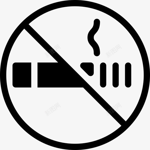 禁止吸烟香烟禁止图标svg_新图网 https://ixintu.com 停止 禁止 禁止吸烟 象形图实心图标 香烟