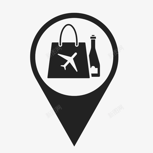 免税机场购买图标svg_新图网 https://ixintu.com 免税 旅游 机场 购买 购物 香槟