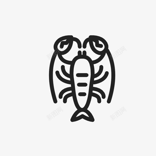 龙虾动物食物图标svg_新图网 https://ixintu.com 动物 水 海 美味 贝类 食物 饭 龙虾