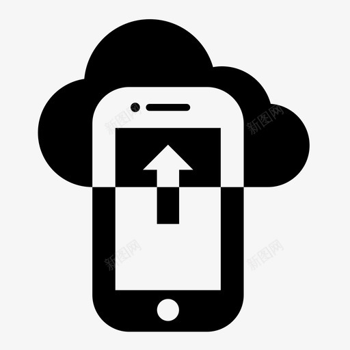 icloud上传云服务iphone图标svg_新图网 https://ixintu.com icloud上传 iphone 上传 云服务 大