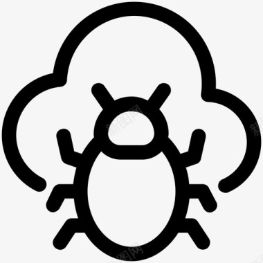 云bug云计算恶意软件图标图标
