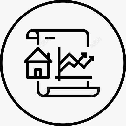 物业率分析增长图标svg_新图网 https://ixintu.com 分析 增加 增长 房地产环线 物业率 纸张