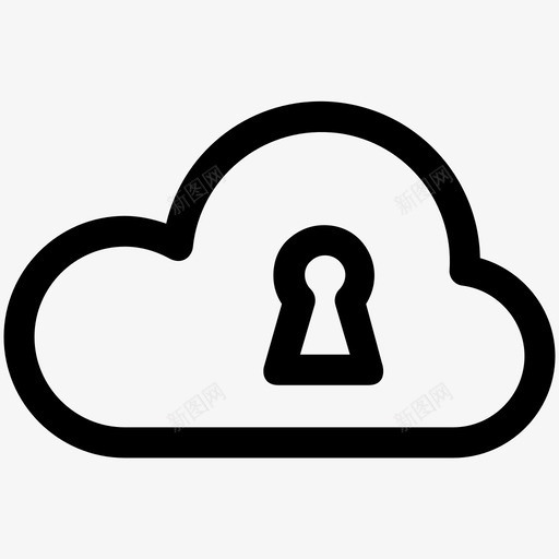 云锁云计算互联网安全图标svg_新图网 https://ixintu.com 云计算 云计算可爱的图标 云锁 互联网安全 安全云 锁孔