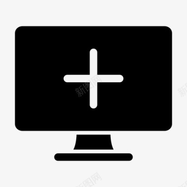 监视器添加计算机监视器计算机屏幕图标图标
