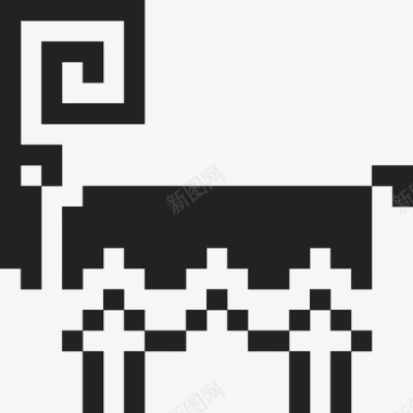 撒丁岛山羊动物像素图标图标