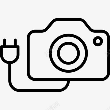 相机和充电器拍摄图标图标