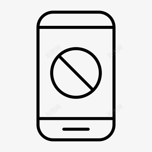 阻止的移动电话手机设备图标svg_新图网 https://ixintu.com 手机 智能手机 禁止 设备 通知 阻止的移动电话