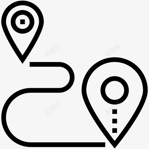 路线位置指针定位针图标svg_新图网 https://ixintu.com 位置指针 地图定位器 地点 定位 定位针 引导 旅行点 旅行距离 现代商业路线图标 目的地 跟随 路线