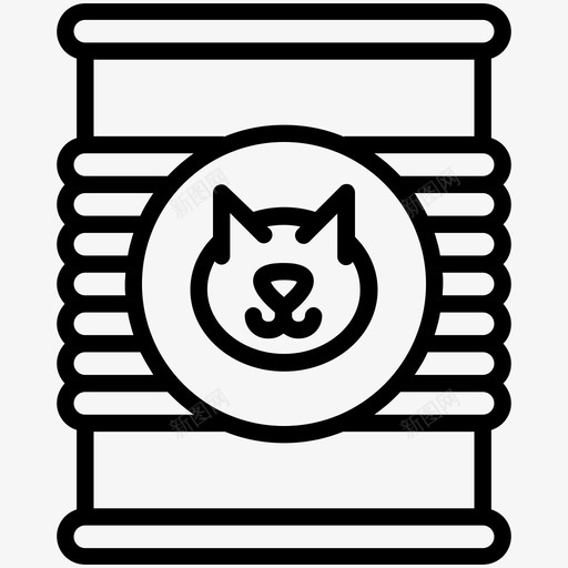 猫粮罐头食品蛴螬图标svg_新图网 https://ixintu.com 猫粮 罐头食品 美味的猫 蛴螬