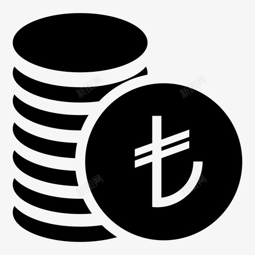 tl硬币现金货币图标svg_新图网 https://ixintu.com tl硬币 付款 土耳其货币 现金 货币