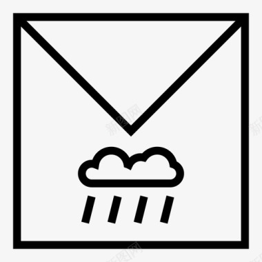 悲伤的邮件雨天信件图标图标