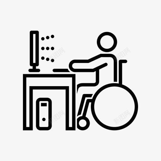 工作无障碍电脑图标svg_新图网 https://ixintu.com 人 办公室 工作 无障碍 电脑 轮椅