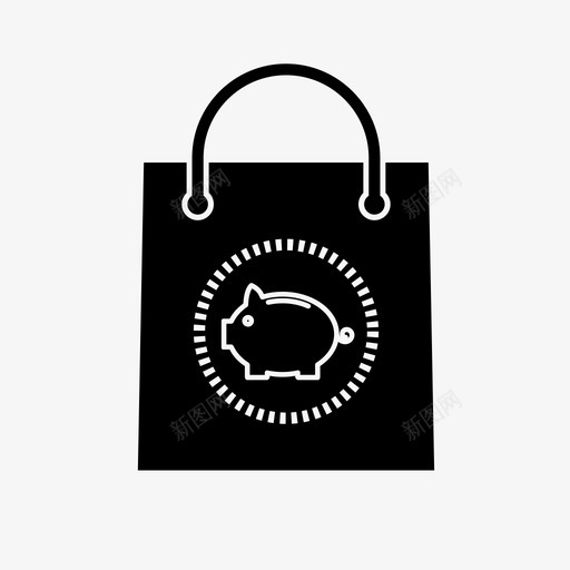 袋子储蓄袋子猪图标svg_新图网 https://ixintu.com 存钱罐 猪 袋子 袋子储蓄 购物 钱包