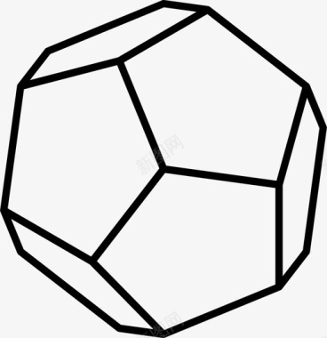 十二面体三维等轴测图标图标