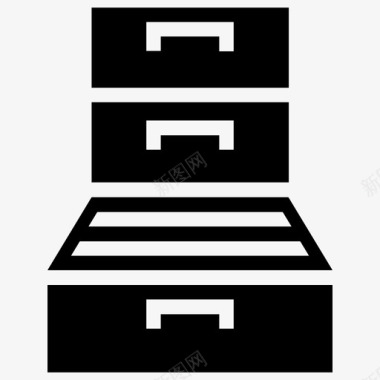 文件存储抽屉文件柜图标图标