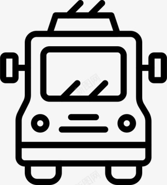 无轨电车汽车交通工具图标图标
