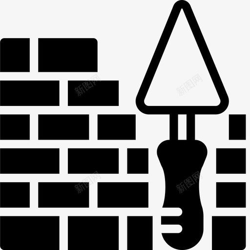 建筑砖工具图标svg_新图网 https://ixintu.com 墙 工作 工具 建筑 砖 粉碎图标建设固体