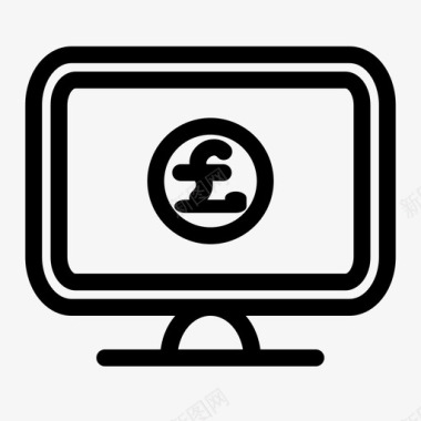 货币计算机银行英国图标图标