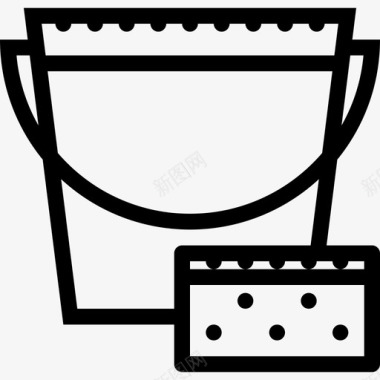 海绵桶清洁专业图标图标