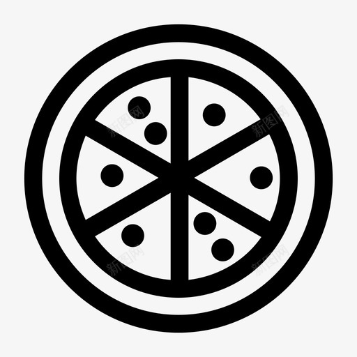 披萨菜肴食物图标svg_新图网 https://ixintu.com 切片 意大利香肠 披萨 派 菜肴 食物