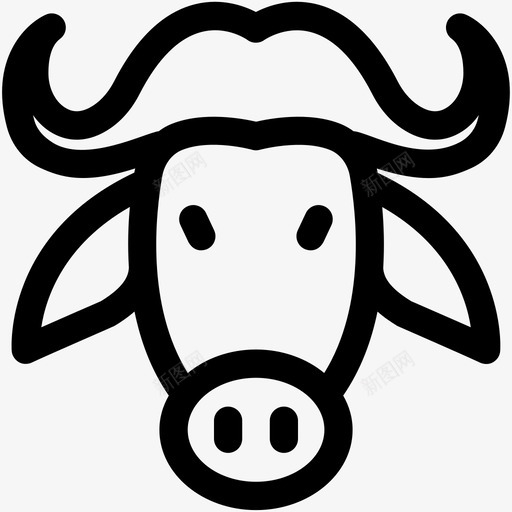 牛动物和鸟可爱的图标svg_新图网 https://ixintu.com 动物和鸟可爱的图标 牛