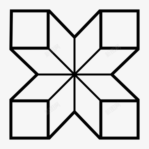 立方体星形向上图标svg_新图网 https://ixintu.com 几何形状 向上 星形 立方体