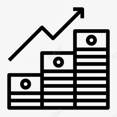投资条形图基金图标图标