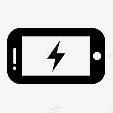 智能手机充电闪电手机电池图标图标