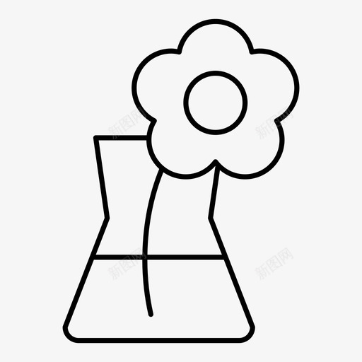 花瓶装饰花图标svg_新图网 https://ixintu.com 家用 花 花瓶 花瓶中的花 茎 装饰