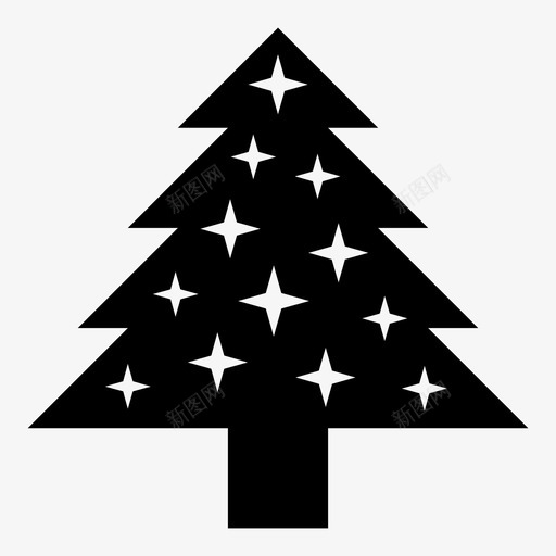 圣诞树松树闪闪发光图标svg_新图网 https://ixintu.com 圣诞树 圣诞节 松树 闪闪发光