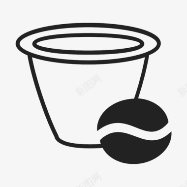 咖啡胶囊咖啡豆咖啡机图标图标