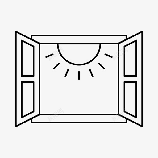 早窗太阳日出图标svg_新图网 https://ixintu.com 天气 太阳 家 日出 早窗
