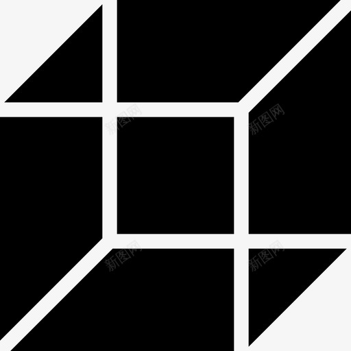 立方体图表线条图标svg_新图网 https://ixintu.com 图表 形状 形状实心图标 立方体 线条