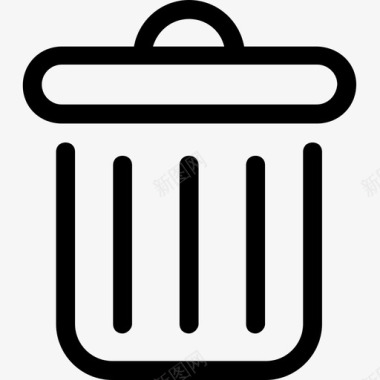 垃圾桶删除存储用户界面轮廓图标图标