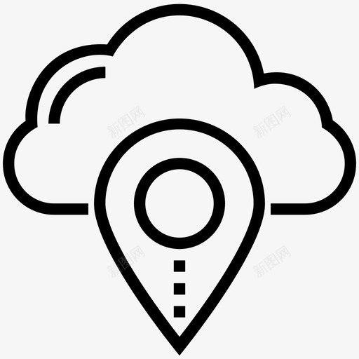在线导航云计算位置标识图标svg_新图网 https://ixintu.com 云数据技术轮廓图标 云计算 位置标识 在线地图 在线导航 地图标识
