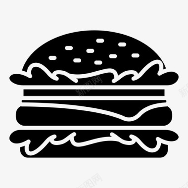 汉堡快餐填充图标图标