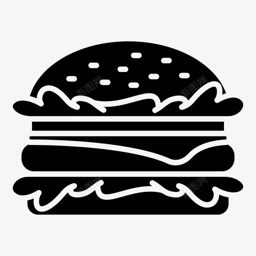 汉堡快餐填充图标svg_新图网 https://ixintu.com 垃圾 填充 快餐 汉堡 独立日填充