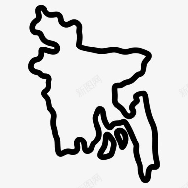 孟加拉国亚洲国家地图图标图标