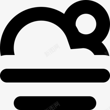 雾多云天气预报图标图标