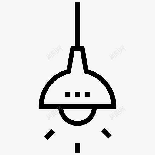 吸顶灯电源吊灯图标svg_新图网 https://ixintu.com 中央 吊灯 吸顶灯 灯泡 照明 电子和设备线路图标 电源 电线 连接 顶灯