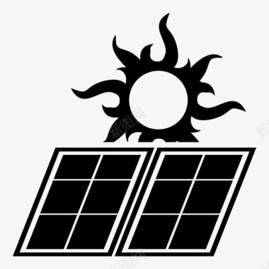 太阳能板清洁电力图标图标